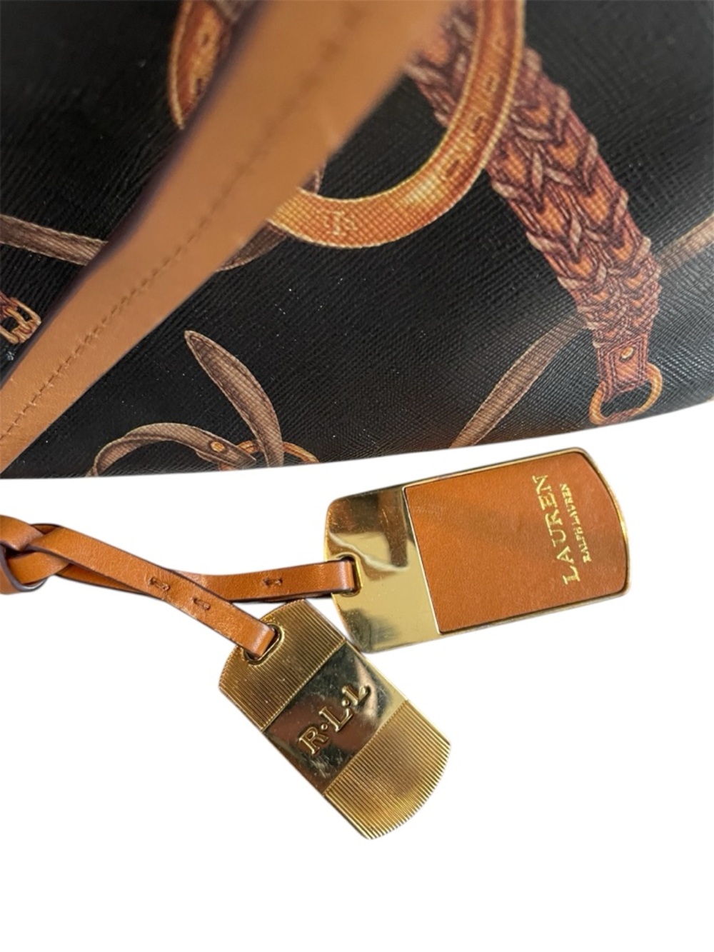 Ralph Lauren Black and Tan Tote Bag - Picture 4 of 11